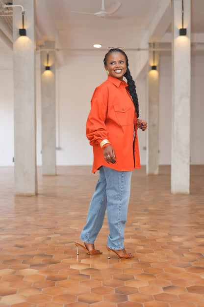 Regular Shacket - Burnt Orange