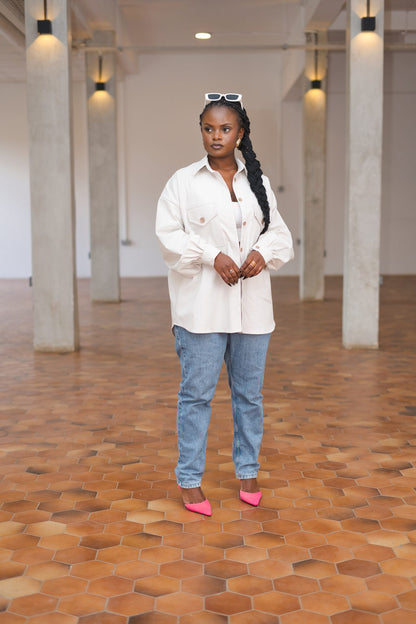 Regular Shacket - Off-white