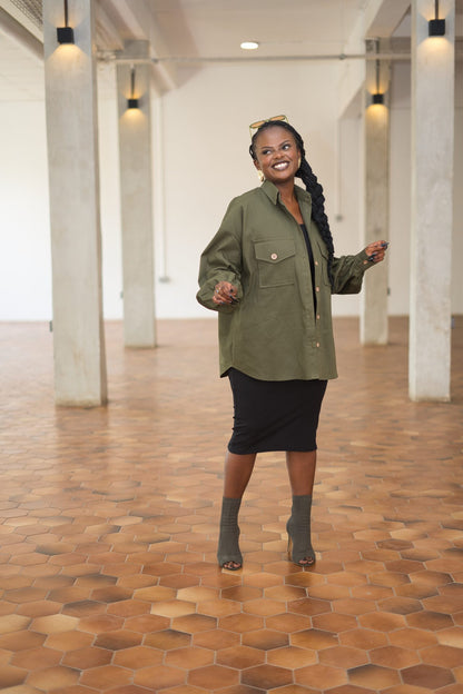 Regular shacket - Army green