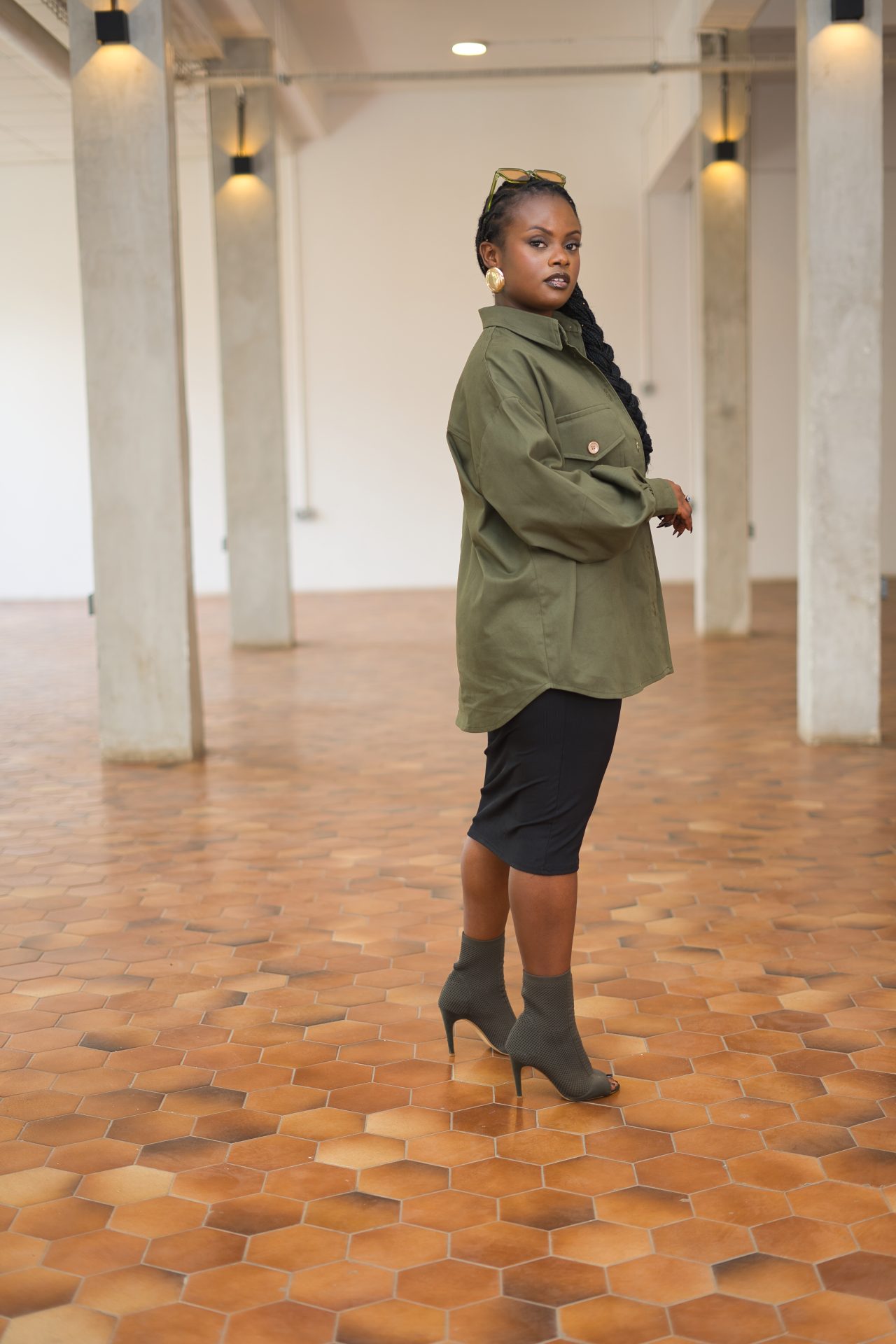 Regular shacket - Army green