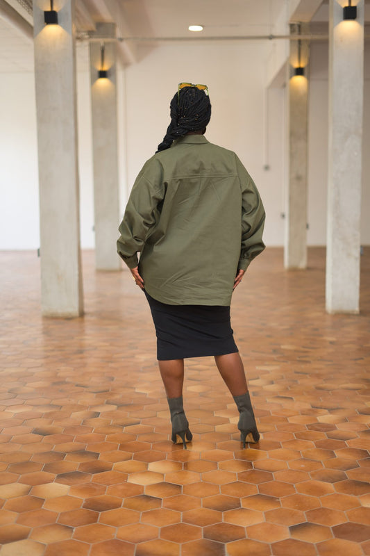 Regular shacket - Army green