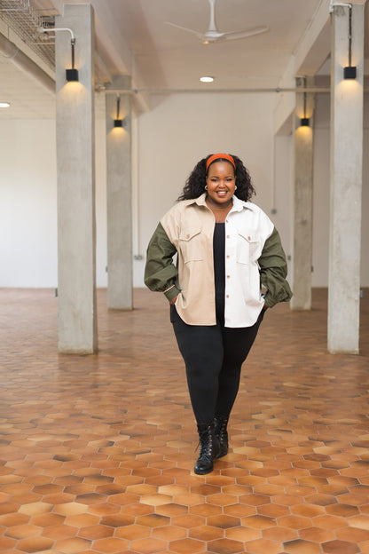 Regular Shacket - Army green, Beige and Off-white