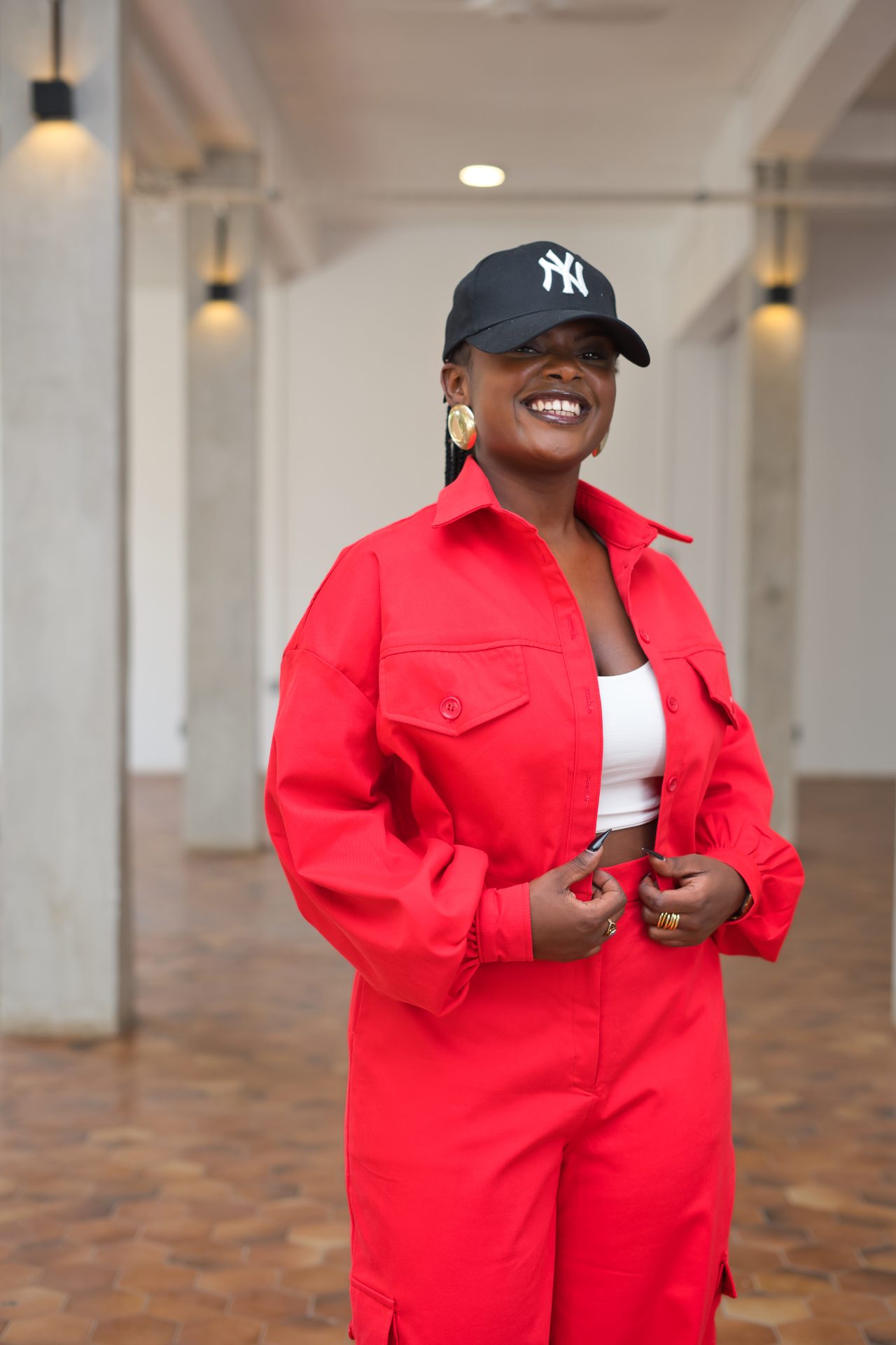 Cropped Shacket - Red