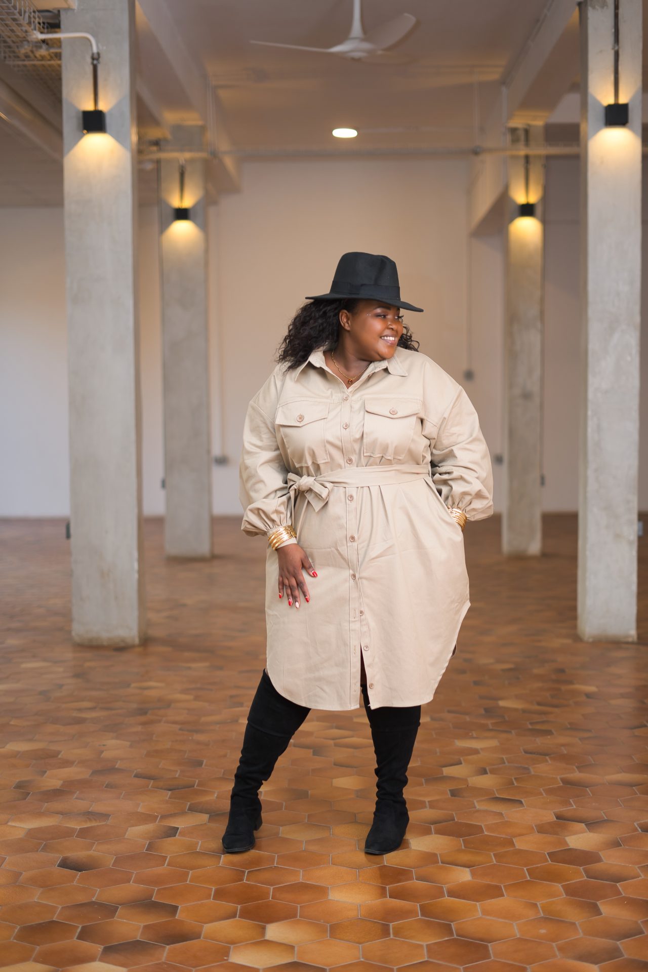 Midi shacket - Beige