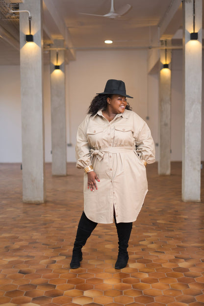 Midi shacket - Beige