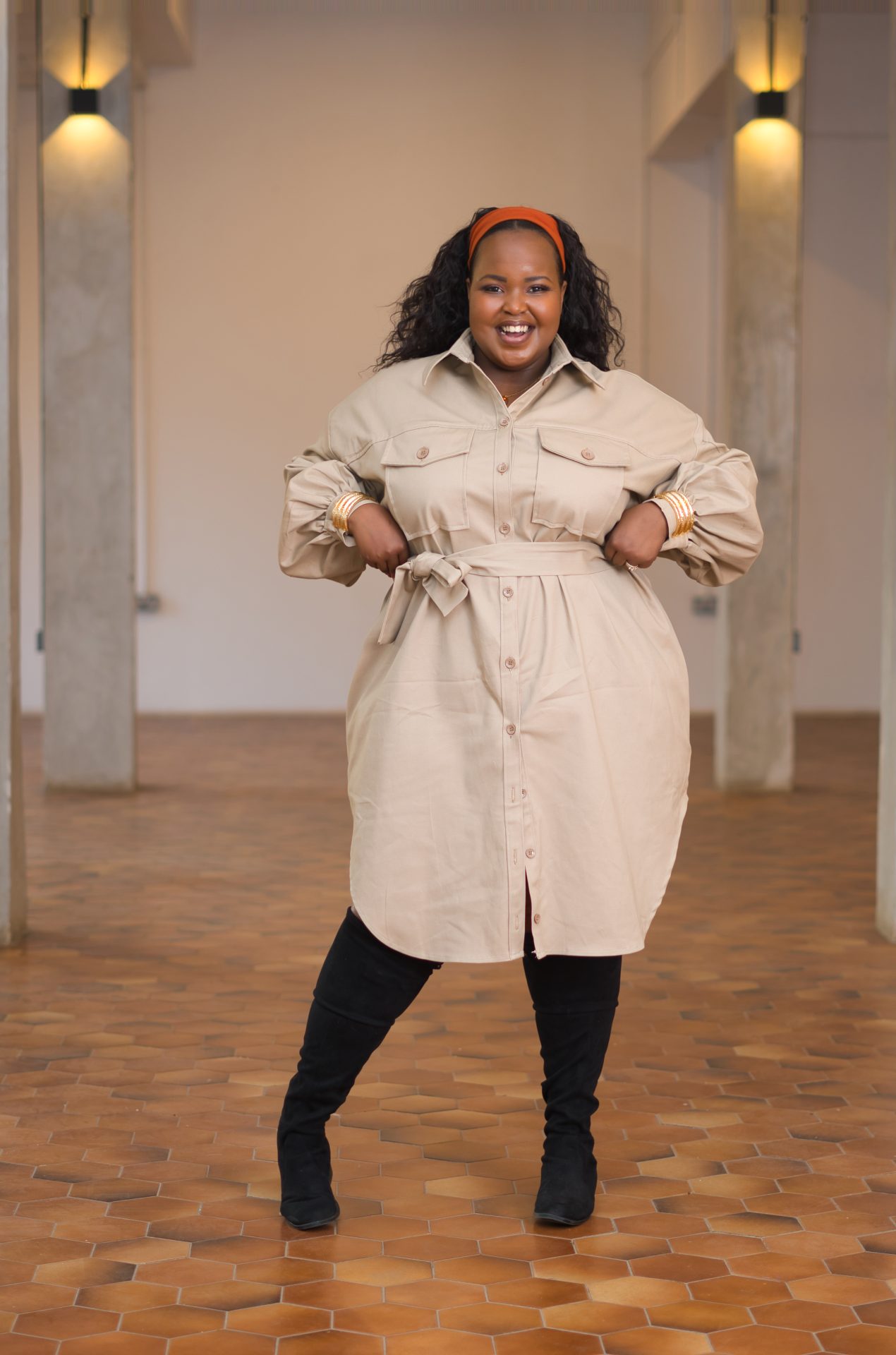 Midi shacket - Beige