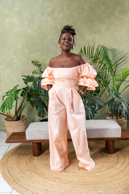 Zahara Chic Linen Pants - Peach