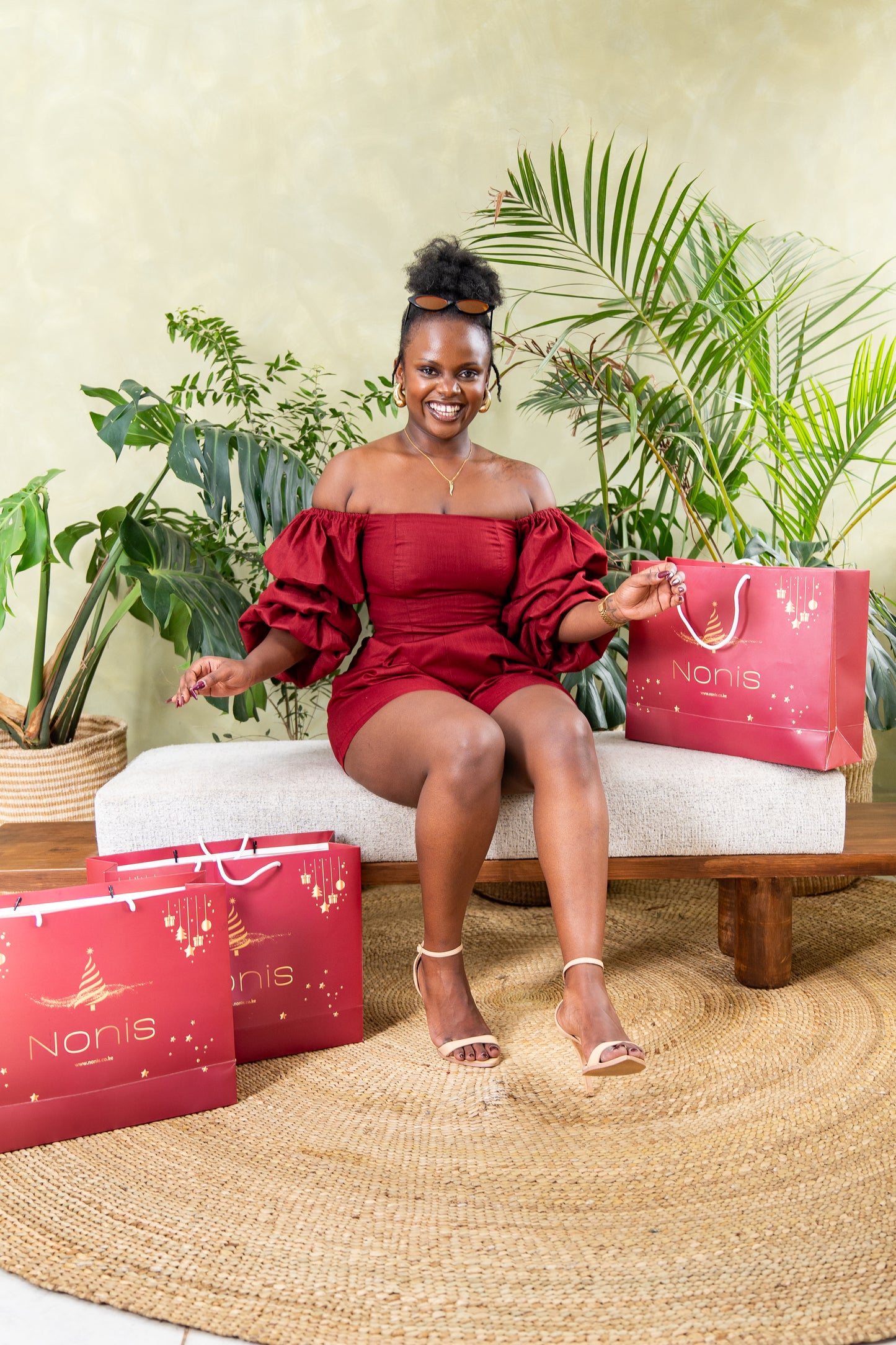 Zahara Chic Linen Shorts - Burgundy