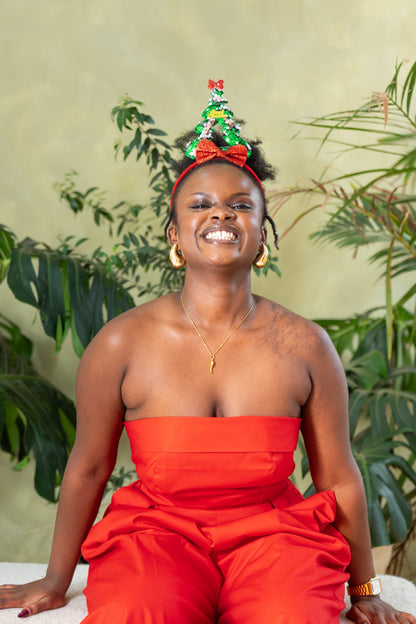 Aurora Strapless Jumpsuit - Red