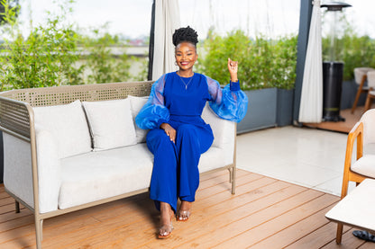 Kai Organza Top - Royal Blue