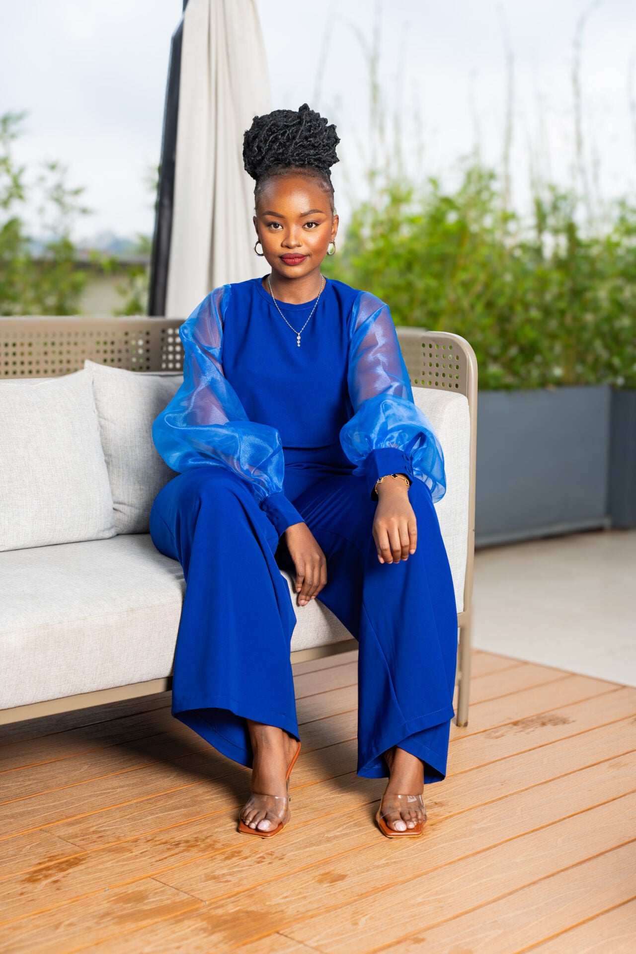 Kai Organza Top - Royal Blue