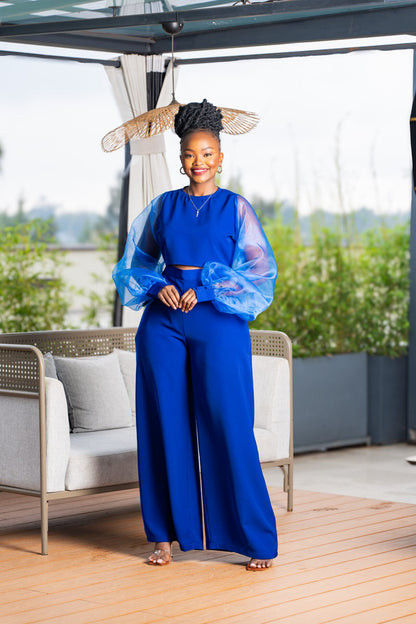 Kai Organza Top - Royal Blue