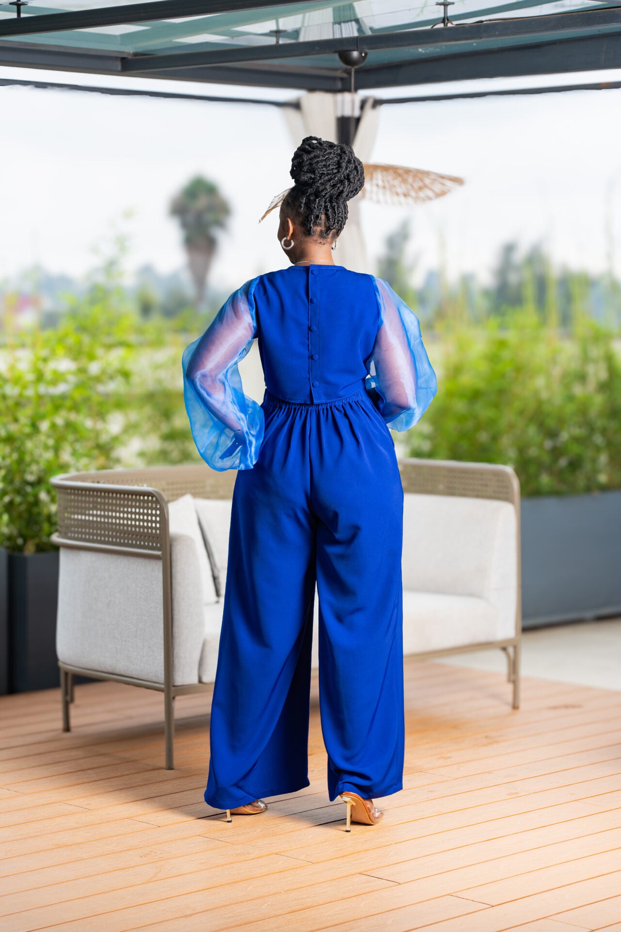 Kai Organza Top - Royal Blue