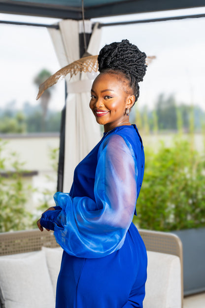 Kai Organza Top - Royal Blue