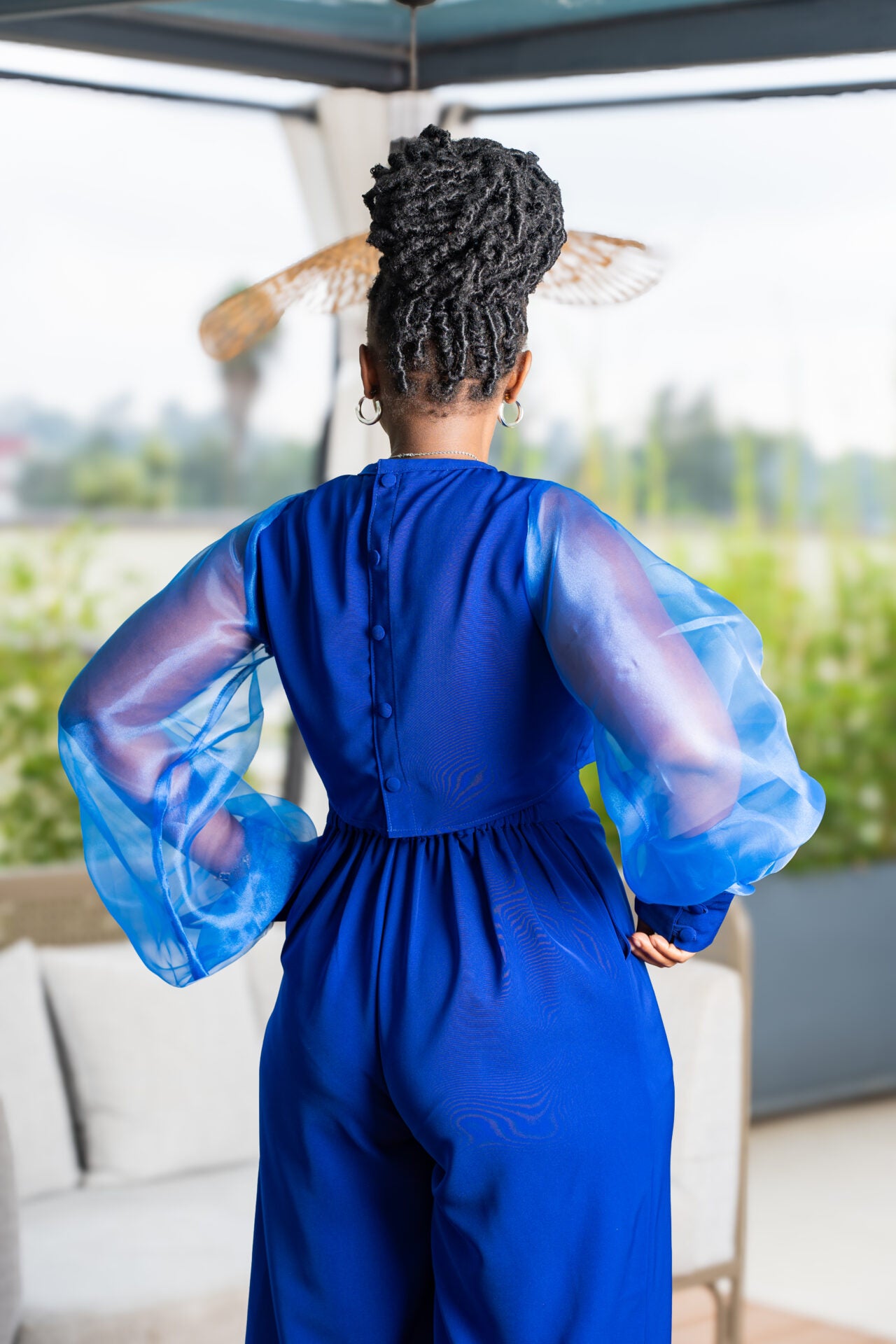 Kai Organza Top - Royal Blue