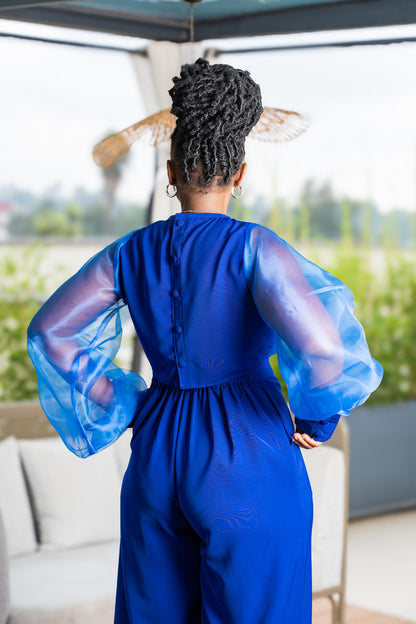 Kai Organza Top - Royal Blue