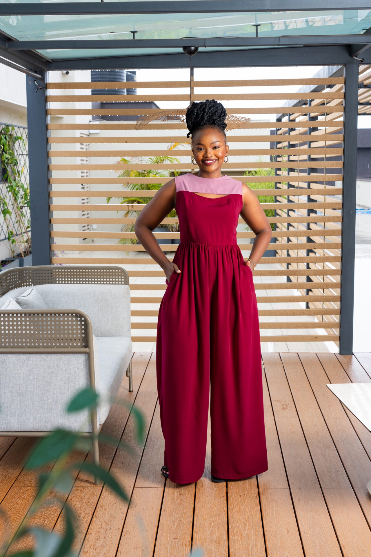 Zola Cut-out Jumpsuit - Grape