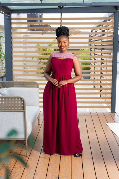 Zola Cut-out Jumpsuit - Grape