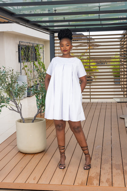 Nia Pleated Shift Dress