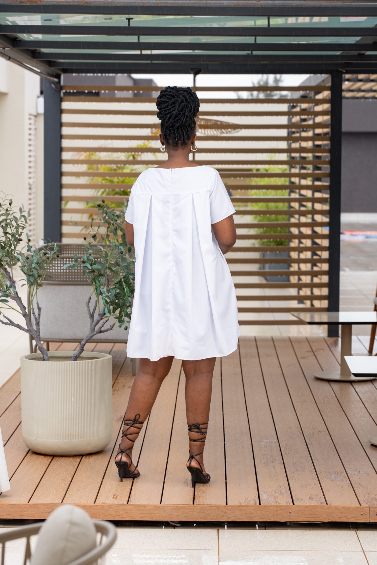 Nia Pleated Shift Dress