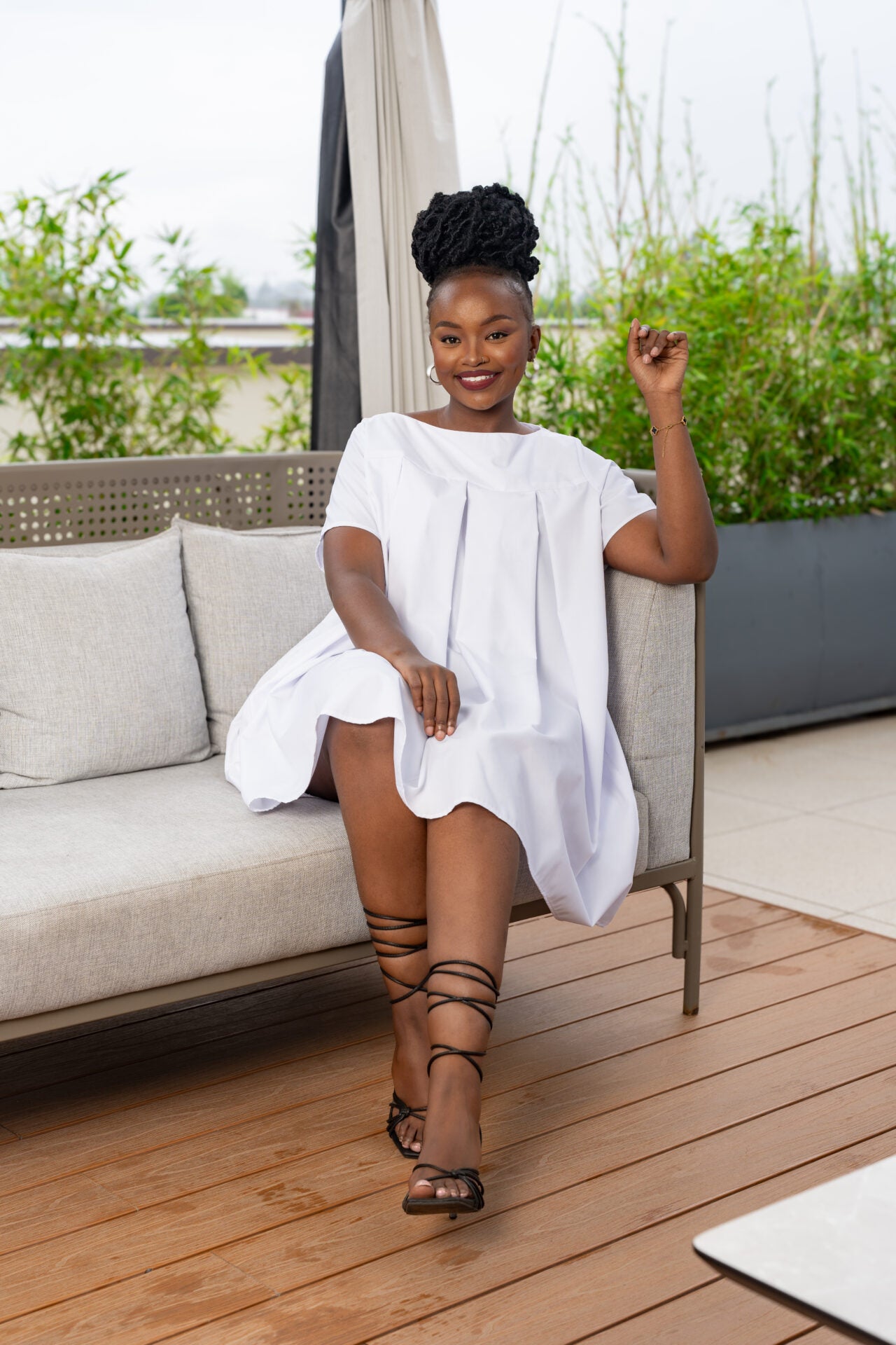 Nia Pleated Shift Dress