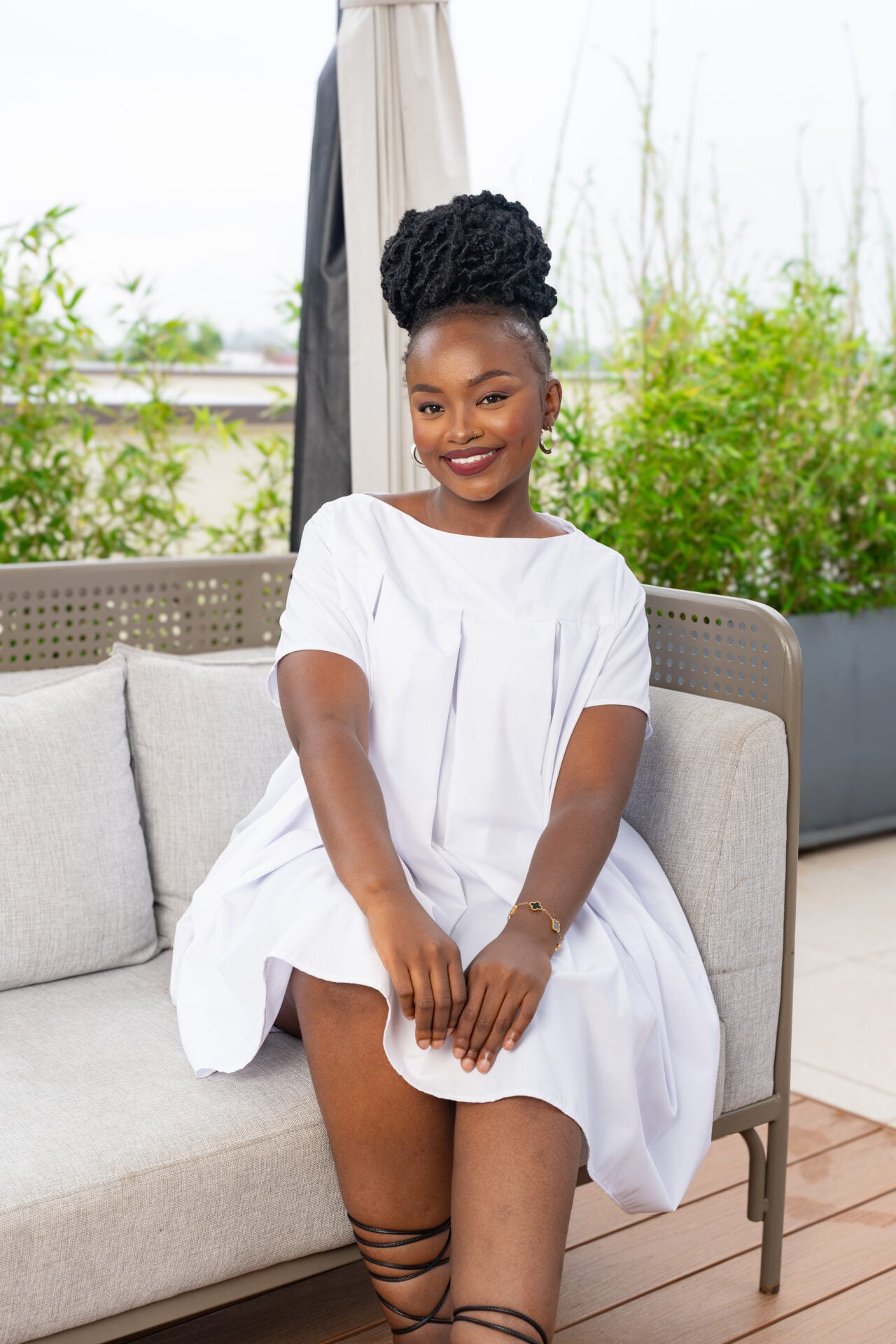 Nia Pleated Shift Dress