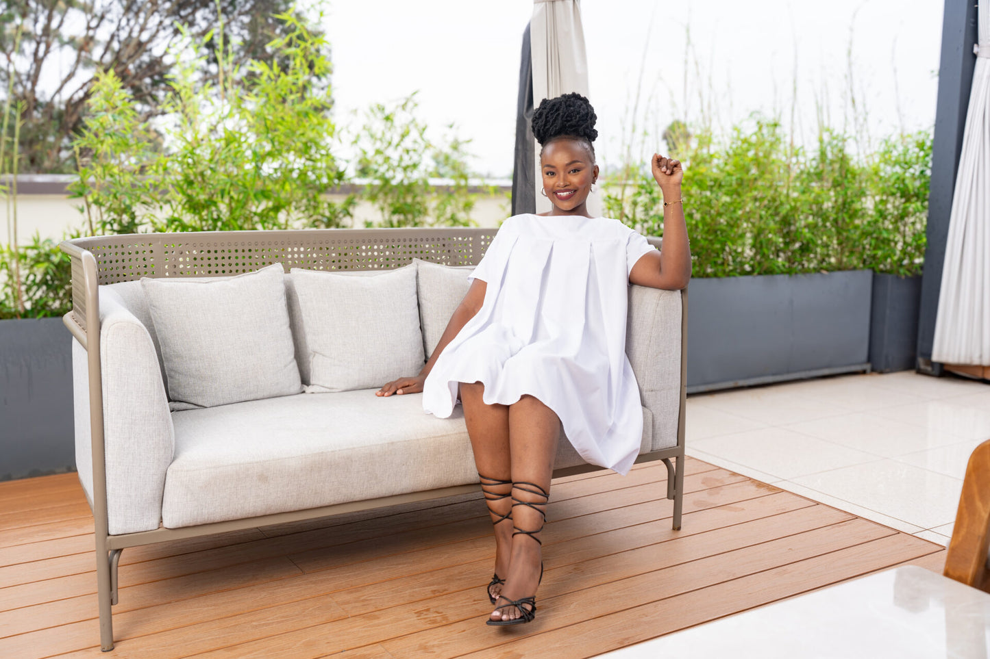 Nia Pleated Shift Dress