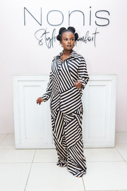 The Luxe Striped Silk Set