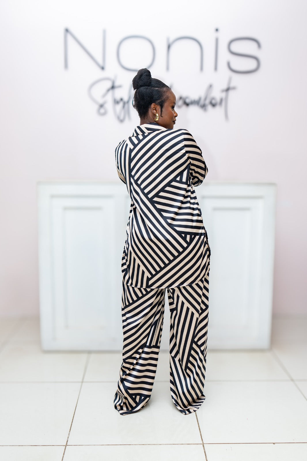 The Luxe Striped Silk Set