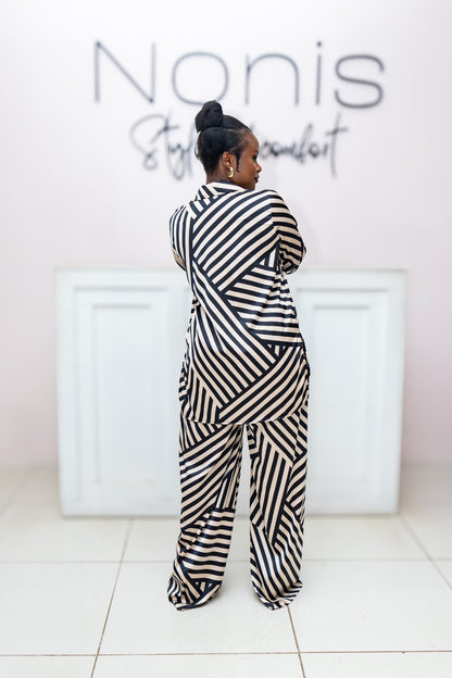 The Luxe Striped Silk Set