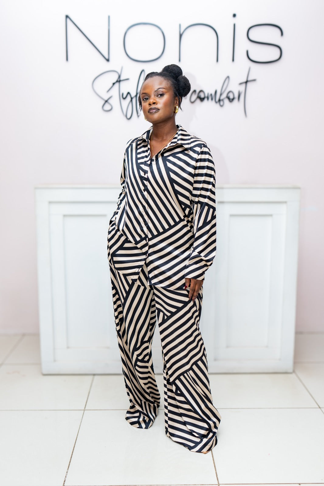 The Luxe Striped Silk Set