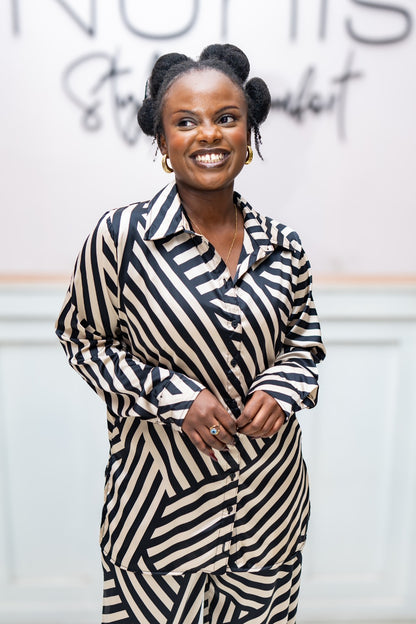 The Luxe Striped Silk Set