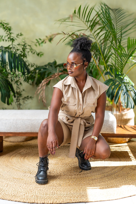 Nova Safari Short Set - Khaki