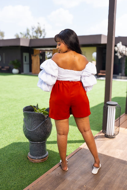 Nonis Soft Classic Skort - Rust brown