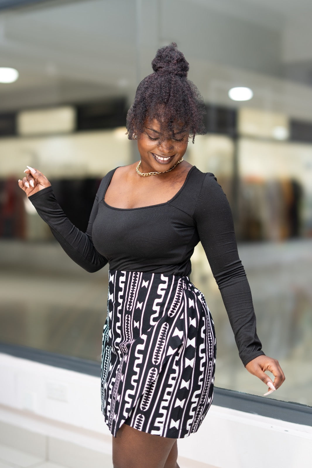 Ankara skorts - Black and white